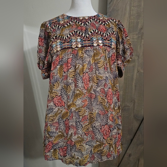 VERB By Pallavi Singhee Follow Multi Color Viscose Georgette PrintedTunic.Size M - Picture 14 of 16